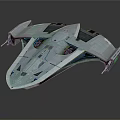 Futuristic Fighter Jet with Silver Sleek Body Blue Accent Lights and Advanced Aerodynamic Design
