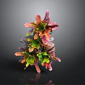 Colorful Decorative Plant Sculpture With Vibrant Multicolored Leaves And Branch Design