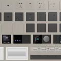 Modern Switch Panels With White Black Colors USB Ports Smart Displays And Control Buttons
