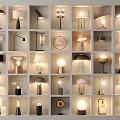Multiple Table Lamps Display Featuring Diverse Styles And Creative Designs For Interior Decor 3d model