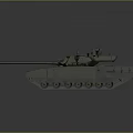 Military Tank 3D Model Design With Green Armor Tracks And Cannon Structure