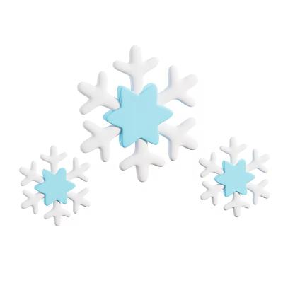 Snowflake Decorative Ornament Set With White And Light Blue Assorted Sizes For Home Decoration 3d model