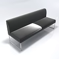 Modern Black Leather Irregular Shaped Sofa With Sleek Metal Frame Interior Design 3d model