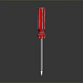Red Screwdriver With Ergonomic Handle For Household Repair And Maintenance