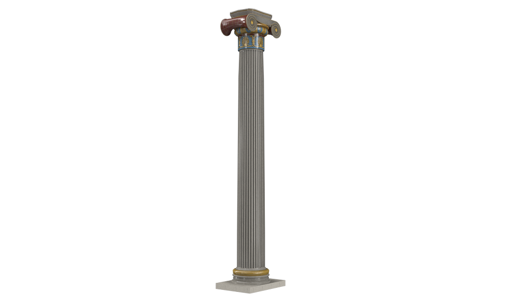 Light gray European carved stone pillar building components texture