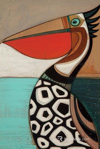 Abstract wind pelican animal decorative painting texture