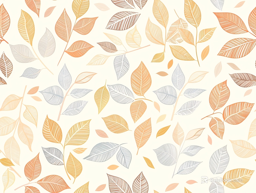 Simple leaf wallpaper sheet packaging box pattern design stitching pattern design texture