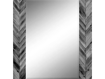 Grey-tone herringbox with wood grain frame decoration 3d model