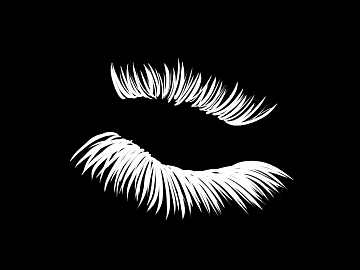 Black and white eyelash facial features decoration texture (ID:ffaeh954596)