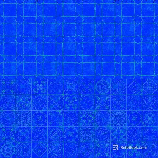 Blue Pattern Tile Interior Wall texture