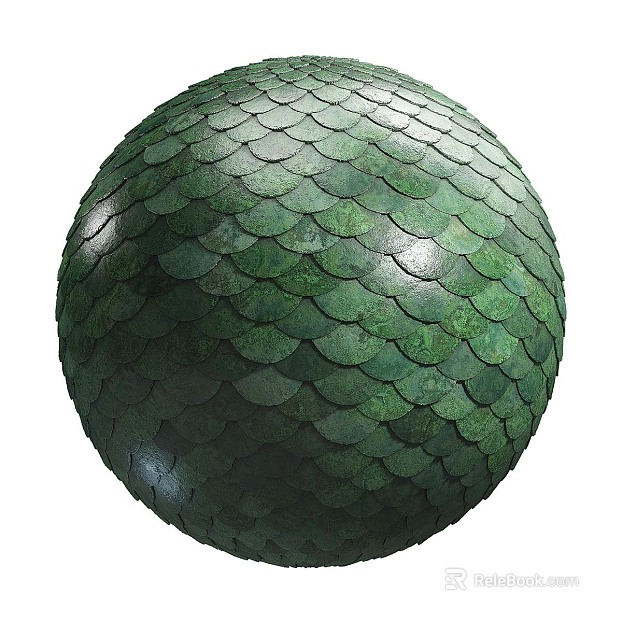 Roof green tile PBR texture