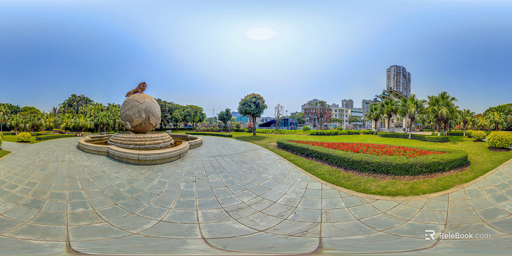 HDR City Eco Park Panorama texture