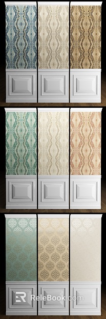 European pattern multi-color wallpaper wall decoration texture