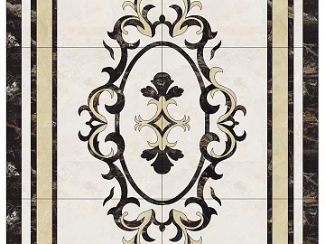 marble parquet black yellow tile parquet 3d model