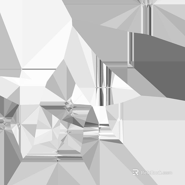 Silver white geometric cut art glass texture