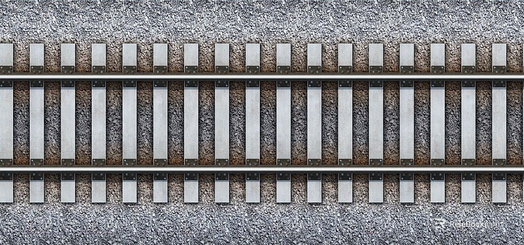 Silver gray metal rail railway ground texture