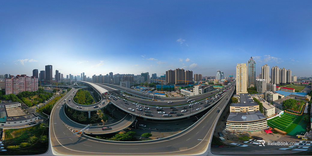 HDR city road traffic panorama texture