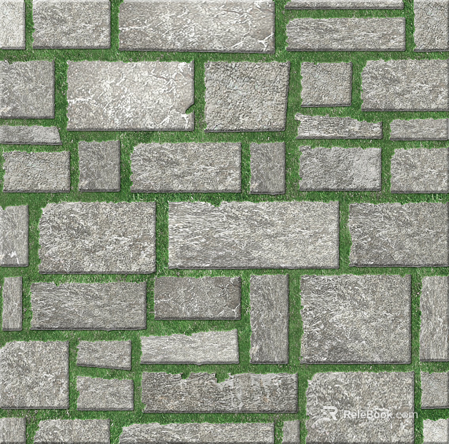 grass-planting brick texture