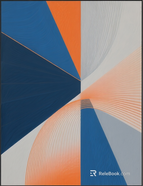 Modern Blue Orange Abstract Decorative Painting Living Room Hanging Painting texture