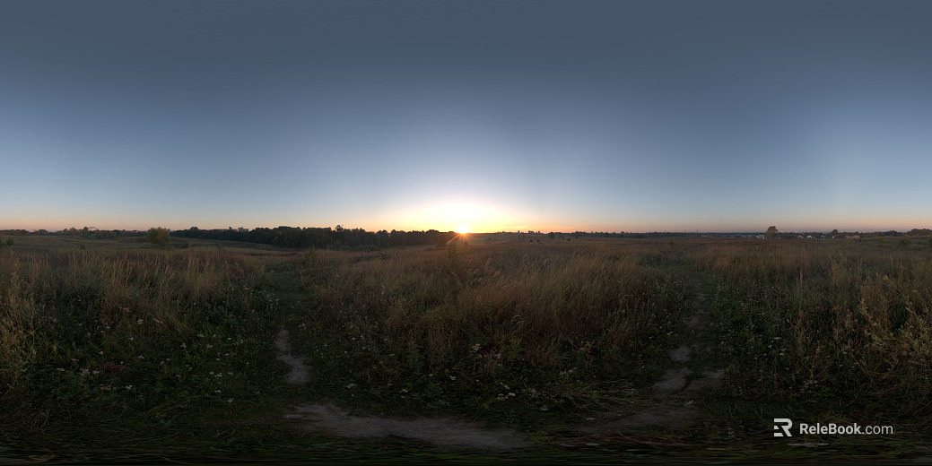 Outdoor Grassland Sunrise Sunset Wilderness Big Environment Day Scenery HDR texture