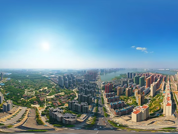 HDR city building bird's eye view panorama texture (ID:ffach403813)