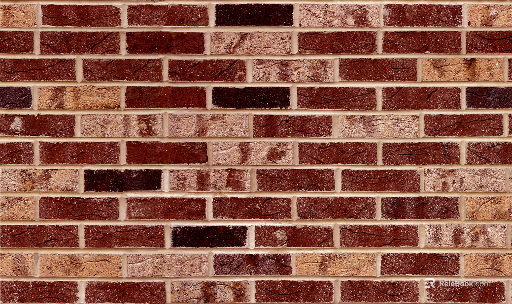 Brick wall kiln iron red brushed surface split brick texture