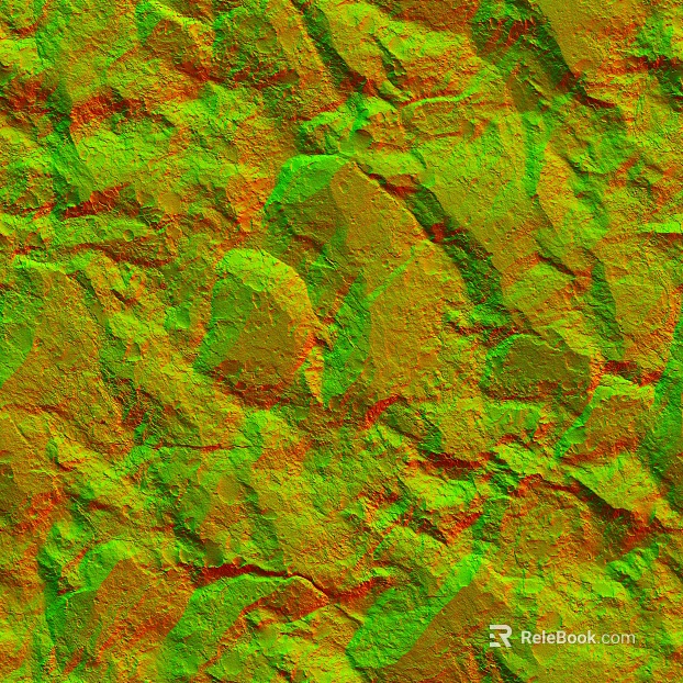 Green Orange Bump Rock Wall Finish texture