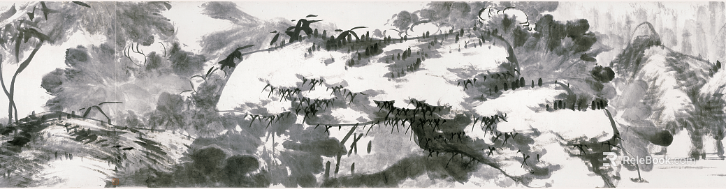 Song-style ancient‑flavored calligraphy and painting decorative hanging scroll texture