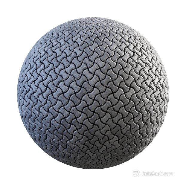 Sidewalk permeable brick PBR texture