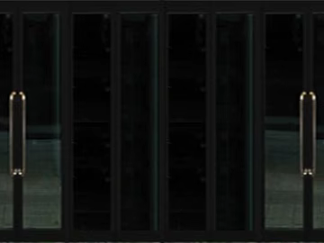 Black Frame Glass Door Commercial Space Gate 3d model