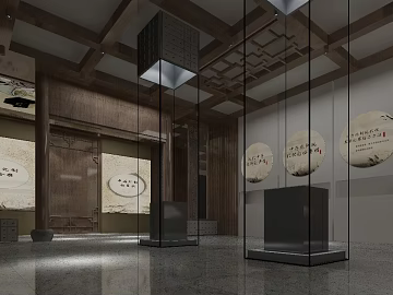 New Chinese Wooden Exhibition Hall Space texture (ID:ffaeh878994)