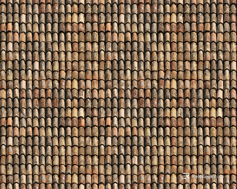 Villa building roof clay ceramic tile red tile texture