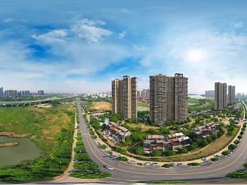 HDR Urban Ecological Rivers and Lakes Scenery Panorama texture (ID:ffach241503)