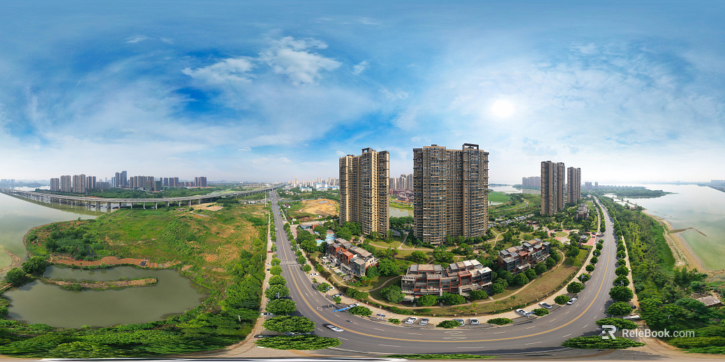 HDR Urban Ecological Rivers and Lakes Scenery Panorama texture