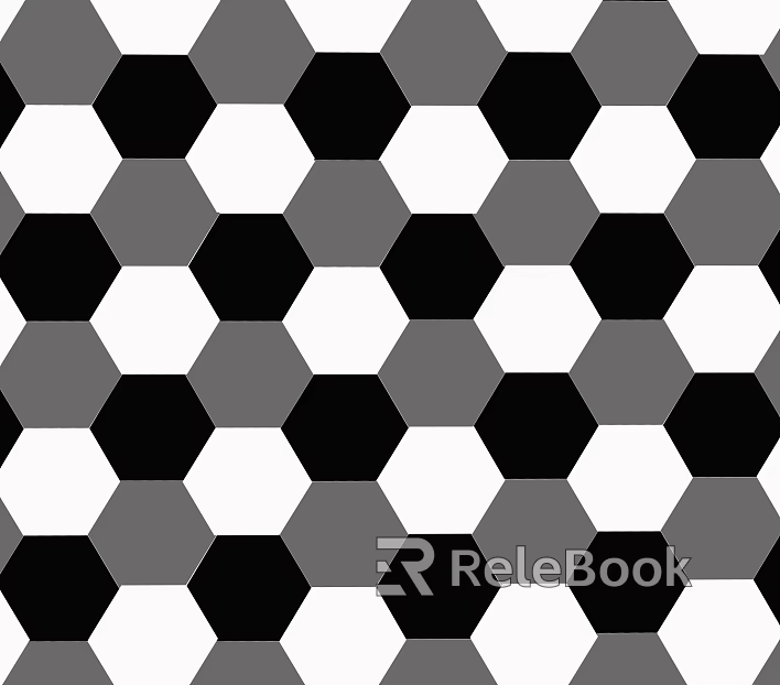 Hexagonal Brick Black Edge Geometric Floor Tile texture