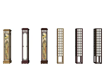 Japanese-style wooden floor lamp decorative column texture (ID:ffaeh020436)