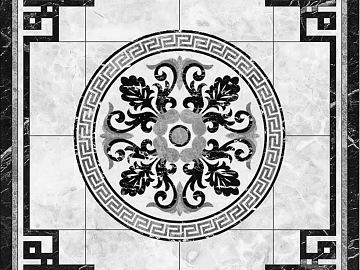 Marble patchwork round pattern black and white texture (ID:ffaag44770)