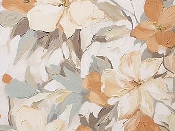 French Style Quiet Hanging Painting Spring Flowers and Cream Floral Decorative Painting texture (ID:ffajh643727)