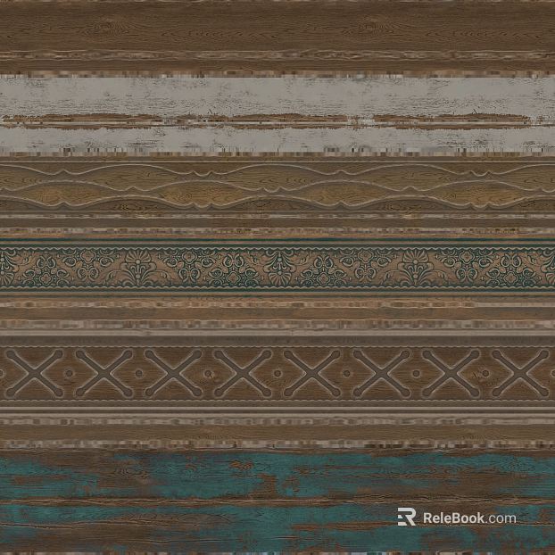 Retro brown green wood grain veneer background wall texture