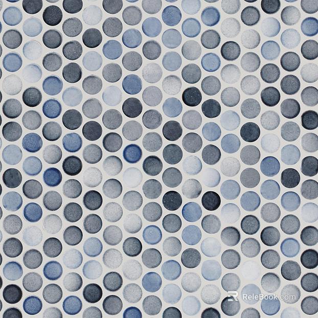 Multi Grey Polished Porcelain Penny Mosaic texture