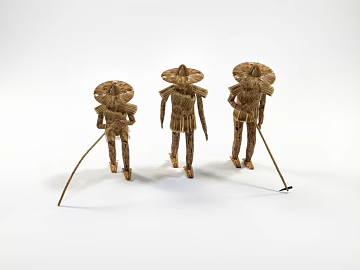 Brown-yellow woven grass man decorative ornaments texture (ID:ffaeh162491)