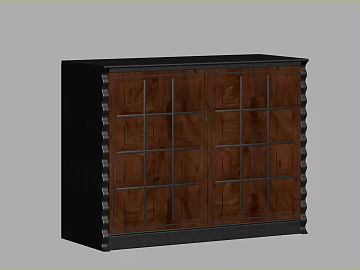 Retro Dark Brown Walnut Hallway Locker texture (ID:ffaeh764929)