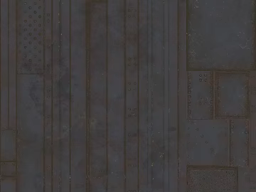 Dark gray old metal plate industrial wall 3d model