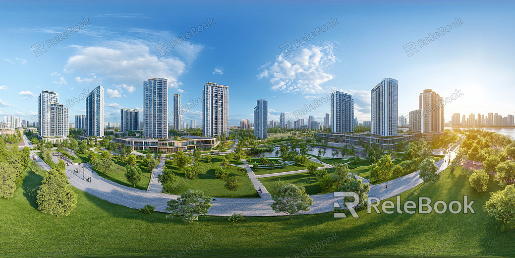 Clean Greenbelt City Panorama HDR texture