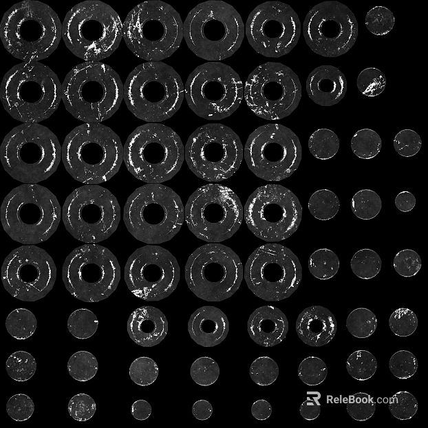 Black silver old metal washer industrial components texture