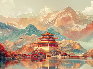 landscape painting 3d model
