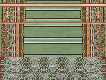 Chinese color painting wooden beam pattern texture (ID:ffaeh747266)
