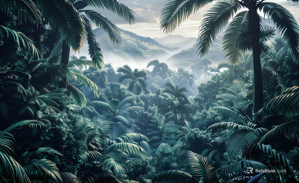 European Literary Plants Tropical Rainforest Wallpaper texture