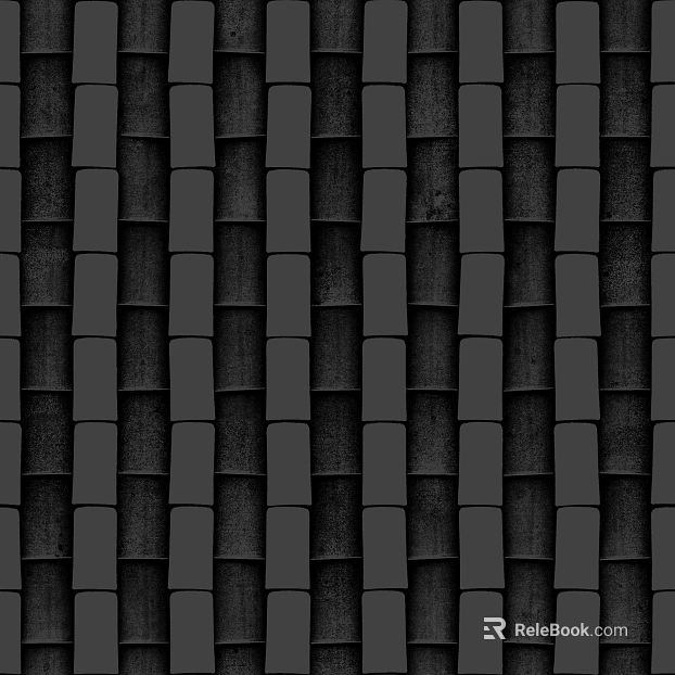 Green black tile roof building materials texture