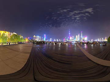 Shanghai Bund City Night View HDR texture (ID:ffabg23861)